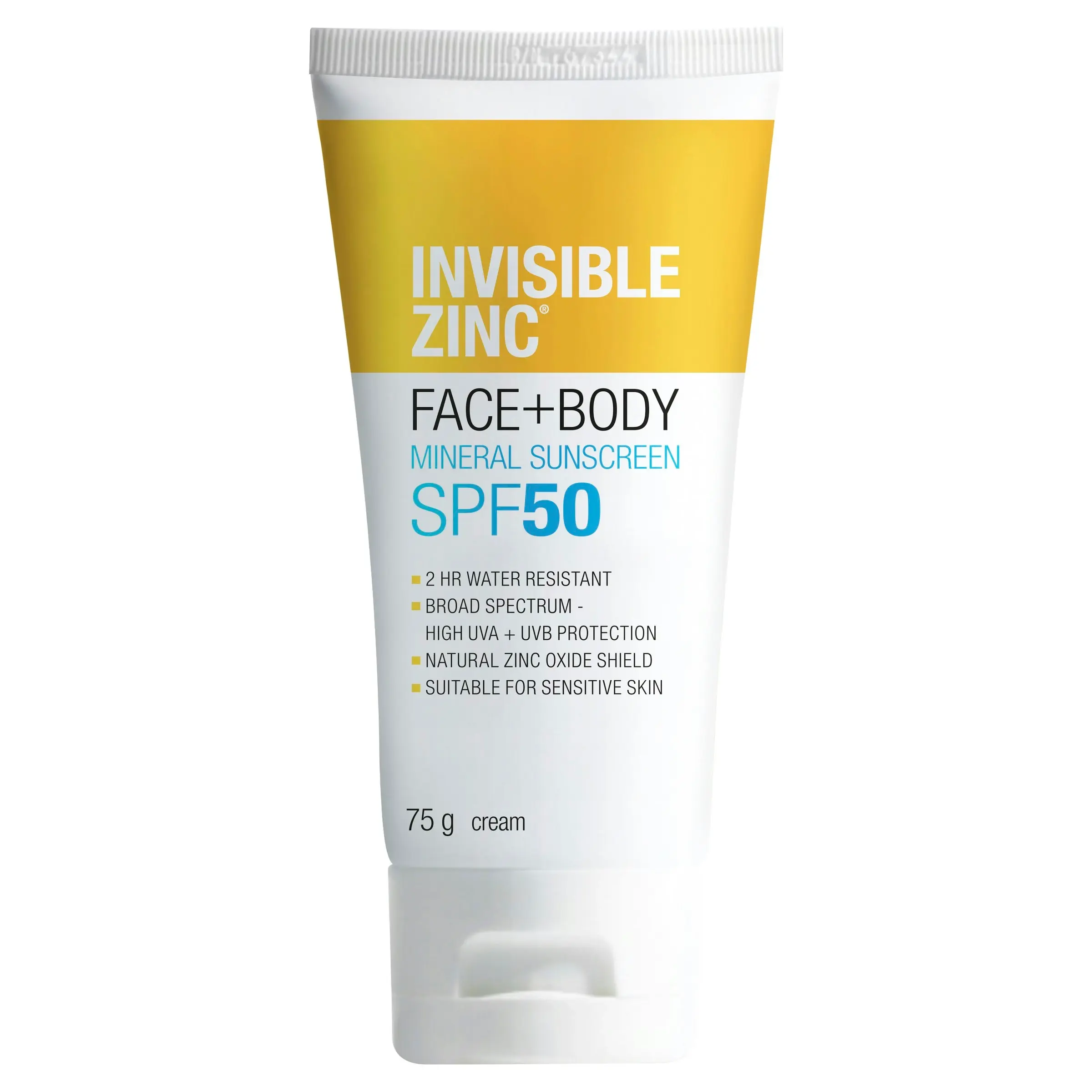 Invisible Zinc Face + Body Mineral Sunscreen SPF 50 75g