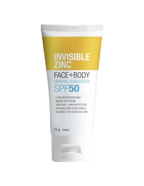 Invisible Zinc Face + Body Mineral Sunscreen SPF 50 75g