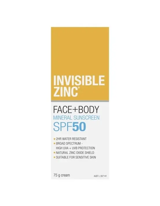 Invisible Zinc Face + Body Mineral Sunscreen SPF 50 75g