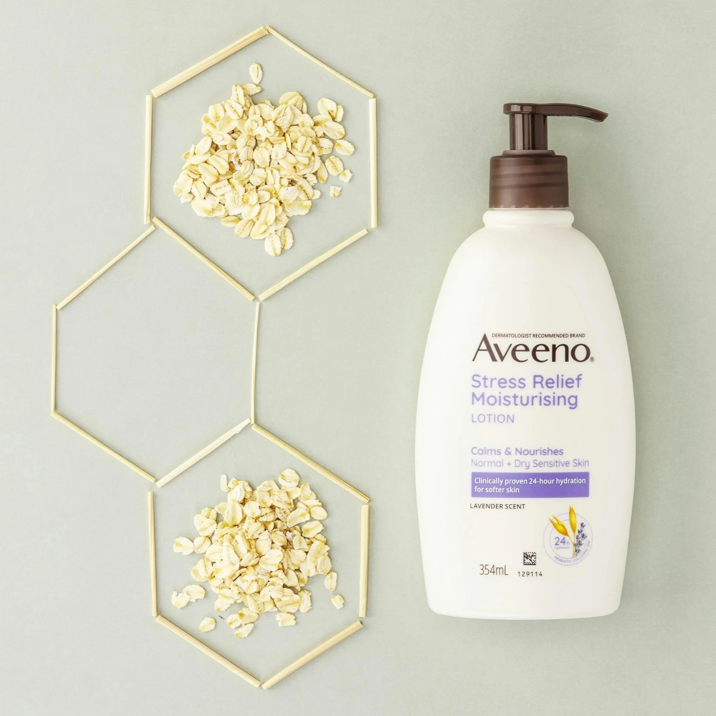 Aveeno Stress Relief Lavender Scented Moisturising Body Lotion 354mL