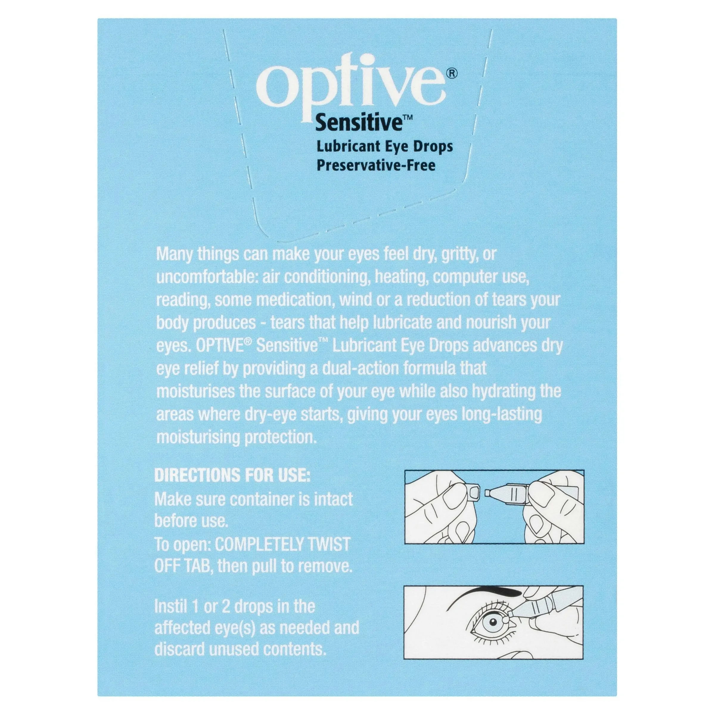 OPTIVE Sensitive Lubricant Eye Drops 30 x 0.4 mL