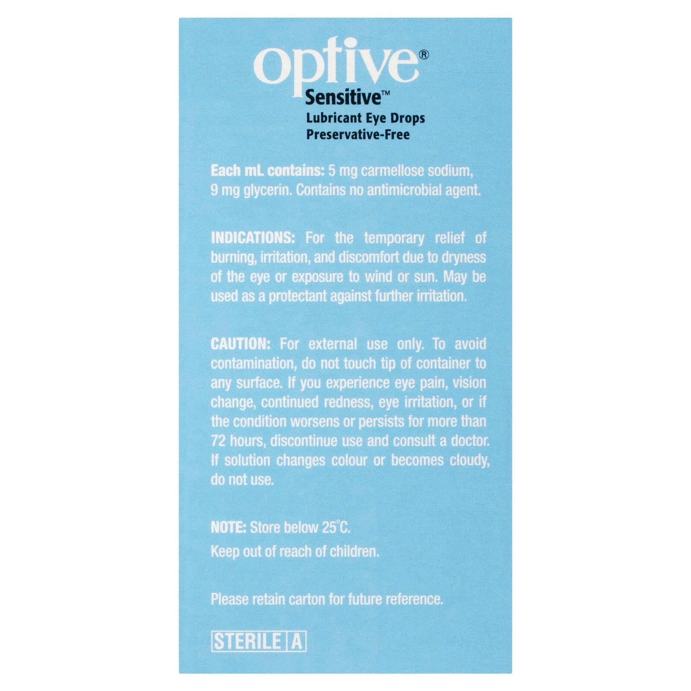 OPTIVE Sensitive Lubricant Eye Drops 30 x 0.4 mL