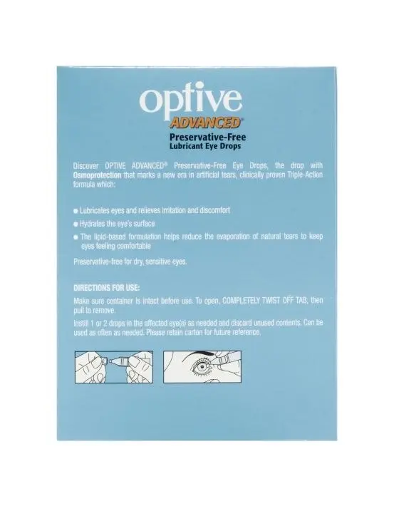 OPTIVE Advanced Lubricant Eye Drops 30 x 0.4mL