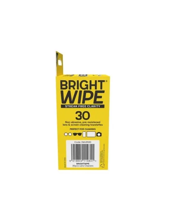 Brightwipe Lens Cleaning Wipes 30 Pack