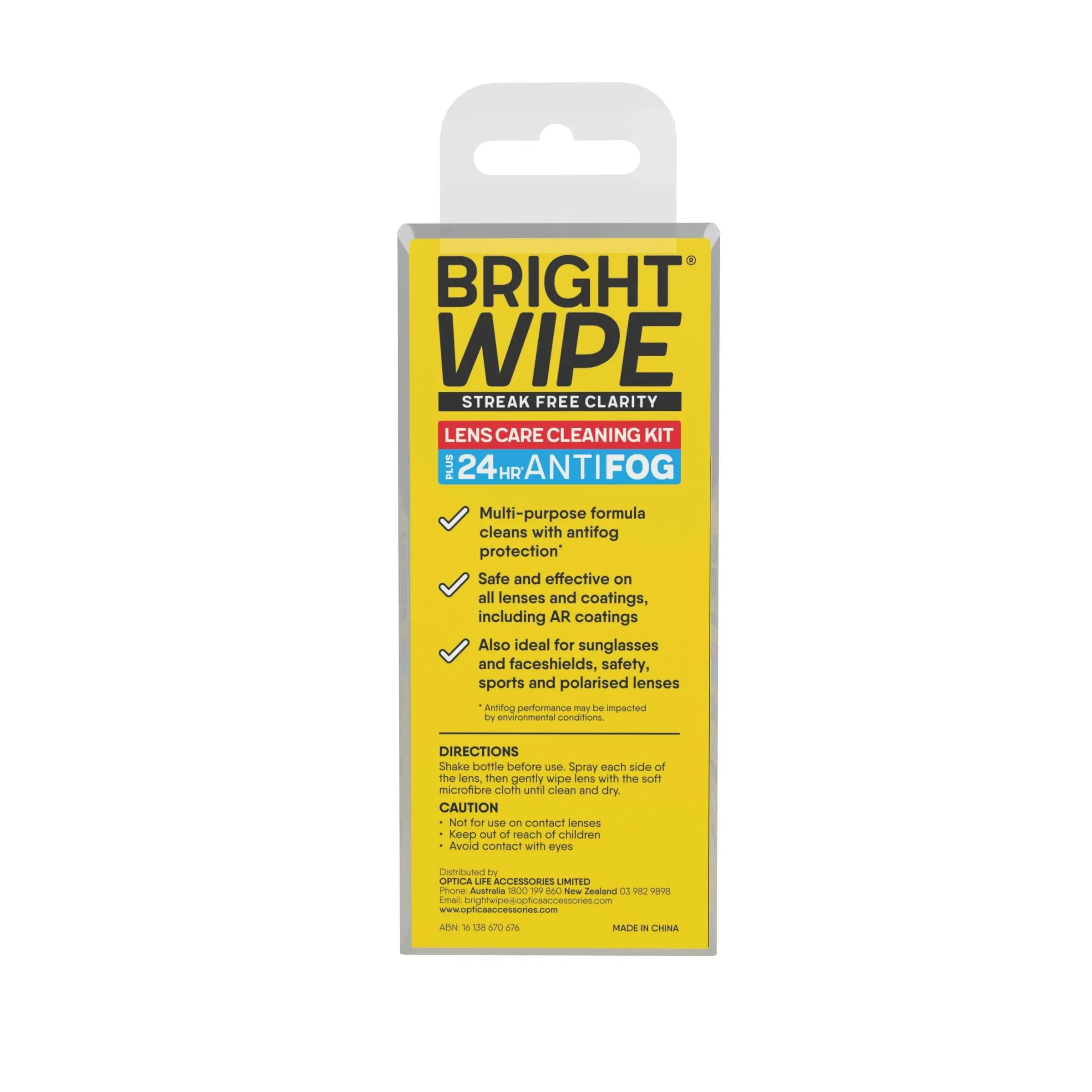 Brightwipe Anti-Fog Lens Care Kit 30ml