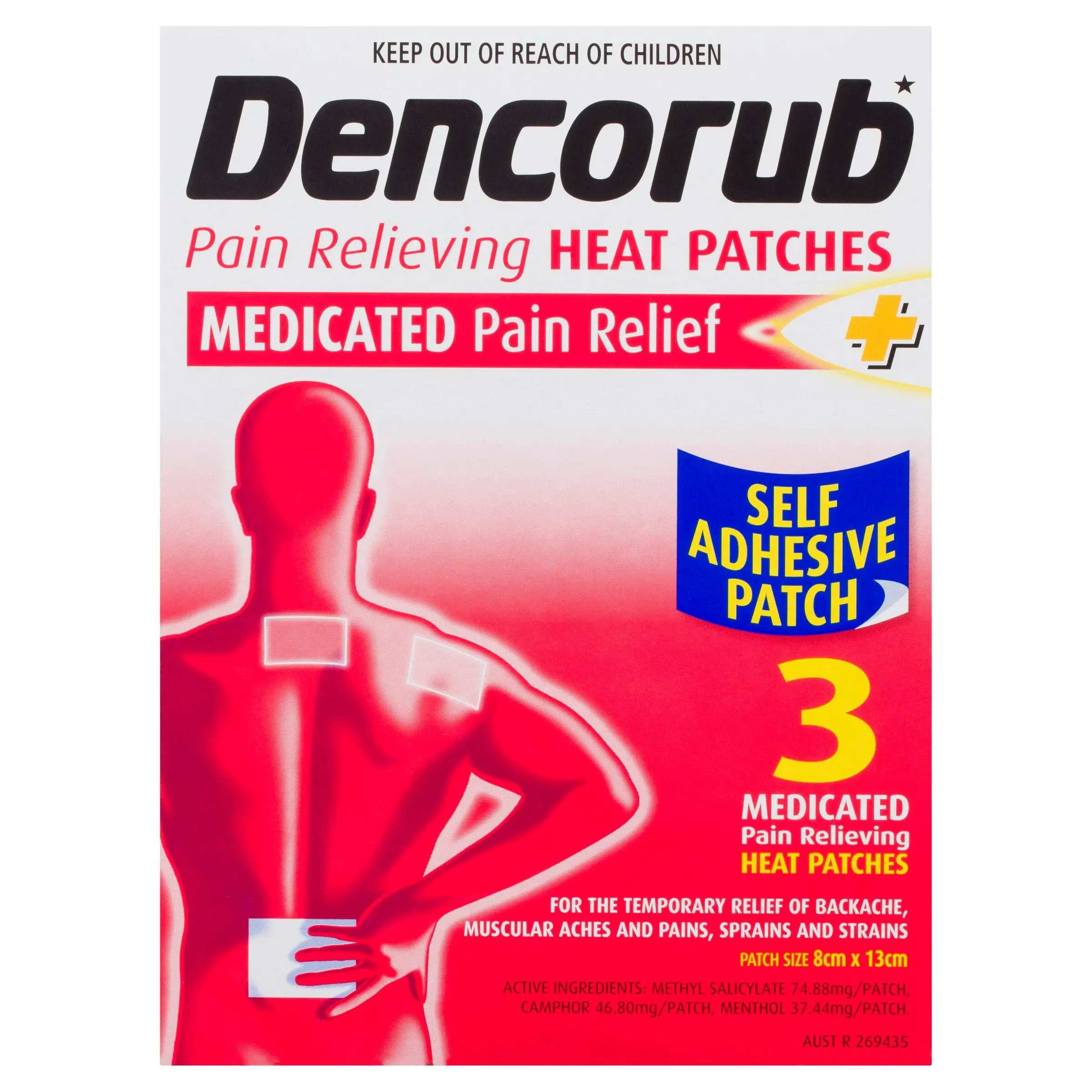 Dencorub Pain Relieving Heat Patch 3 Pack