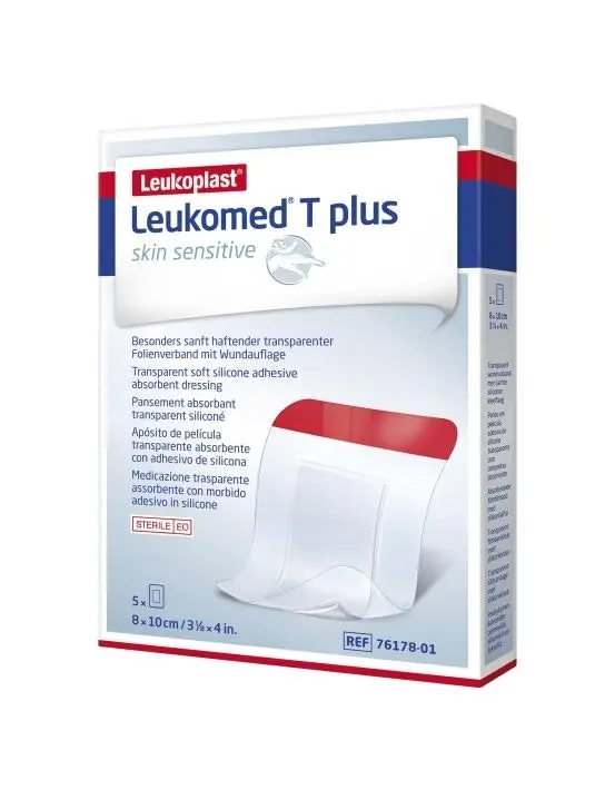 Leukomed T Plus Skin Sensitive 8 x 10cm 5 Pack