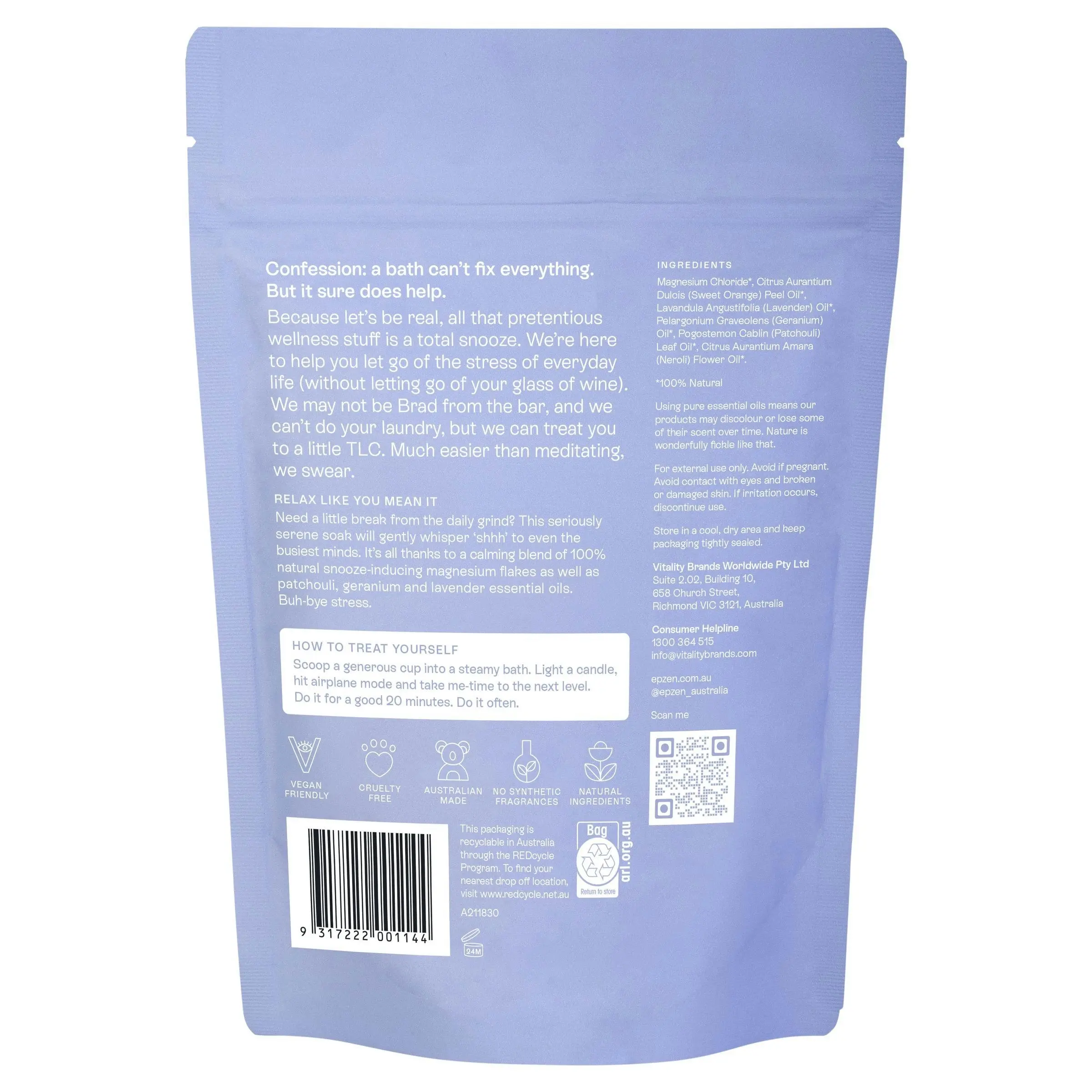 EpZen Calm Soak Magnesium Bath Flakes 500g