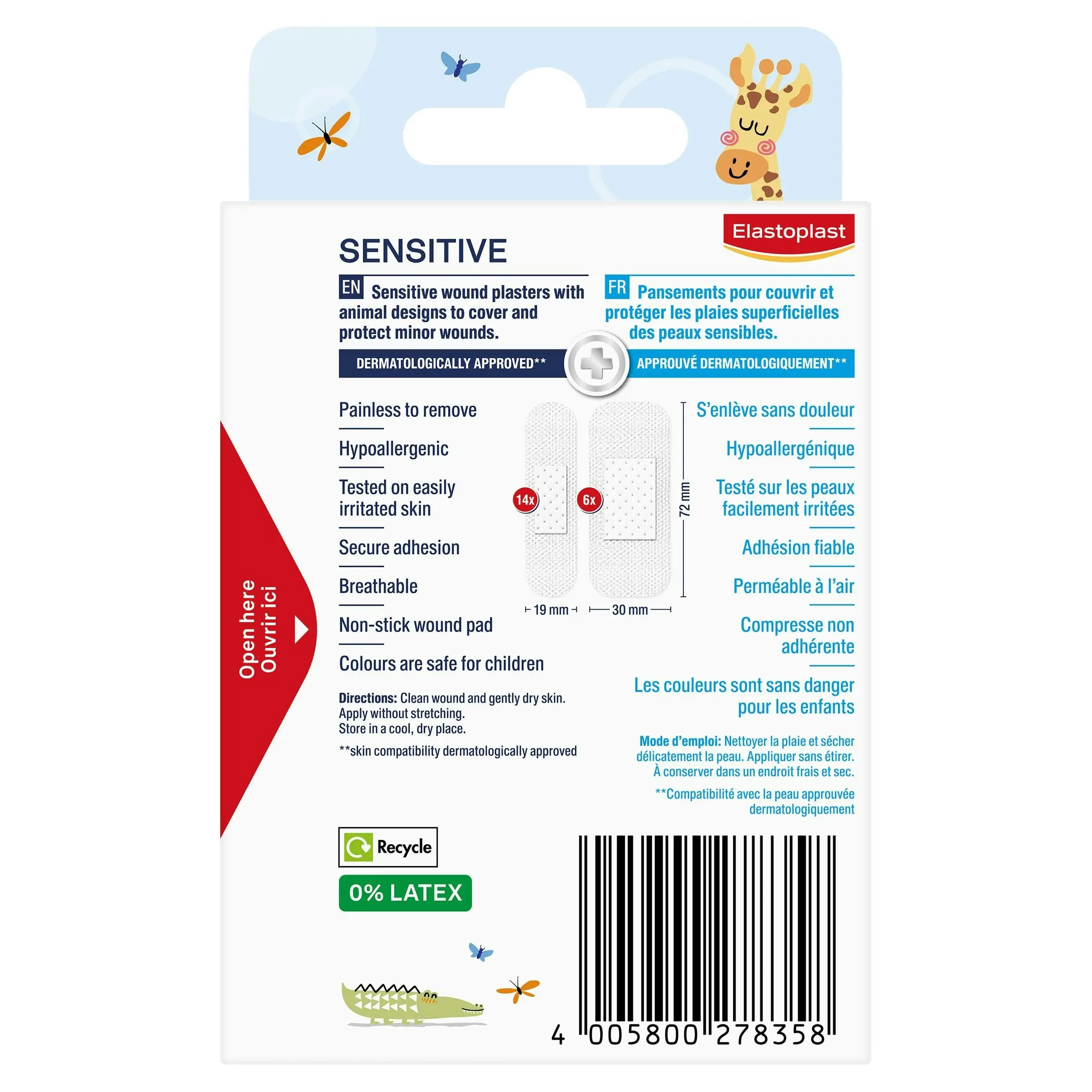 Elastoplast Sensitive Kids Animals Plasters 20 Pack