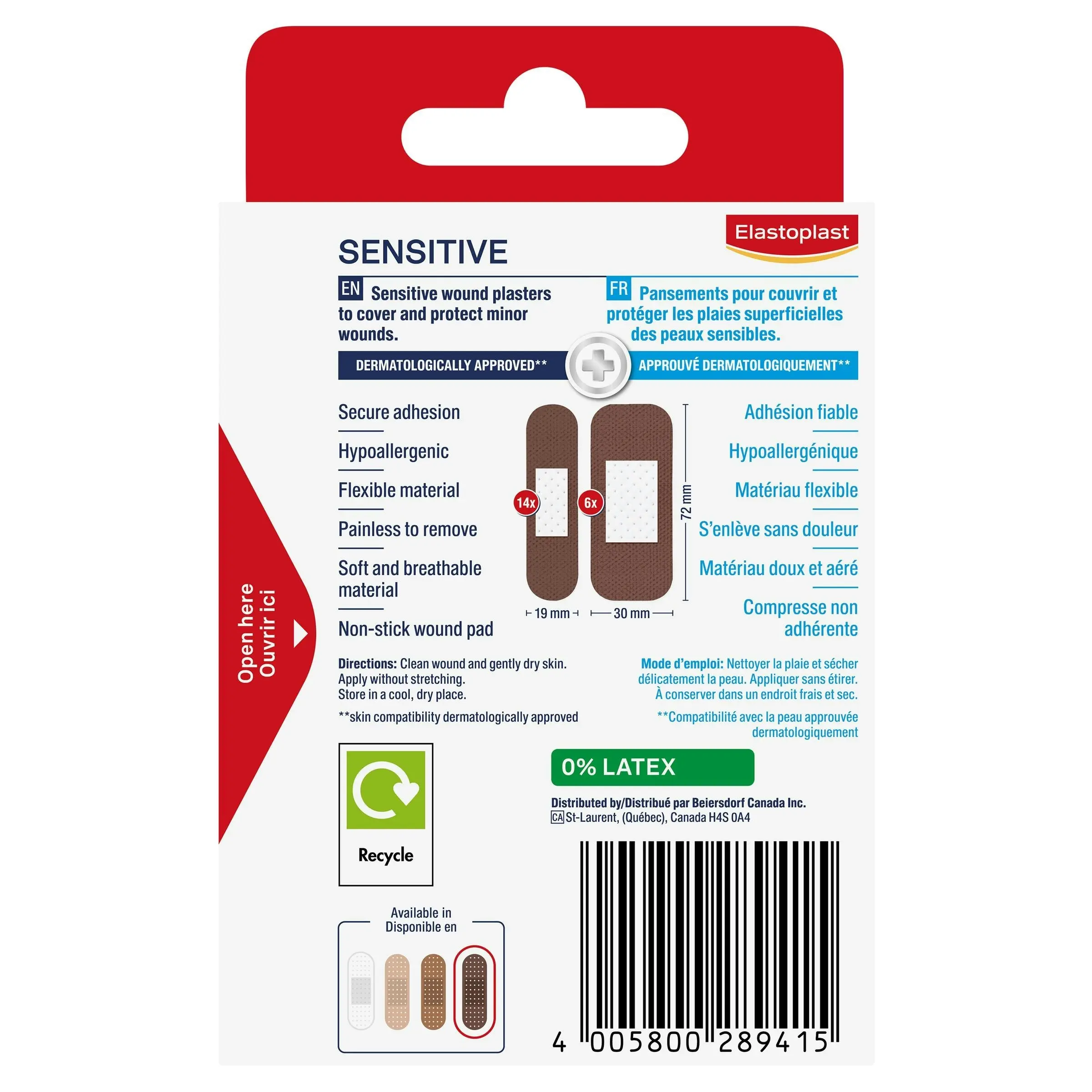 Elastoplast Sensitive Dark Skin Tone Plasters 20 Pack