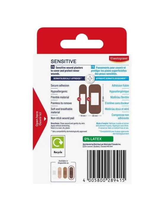 Elastoplast Sensitive Dark Skin Tone Plasters 20 Pack