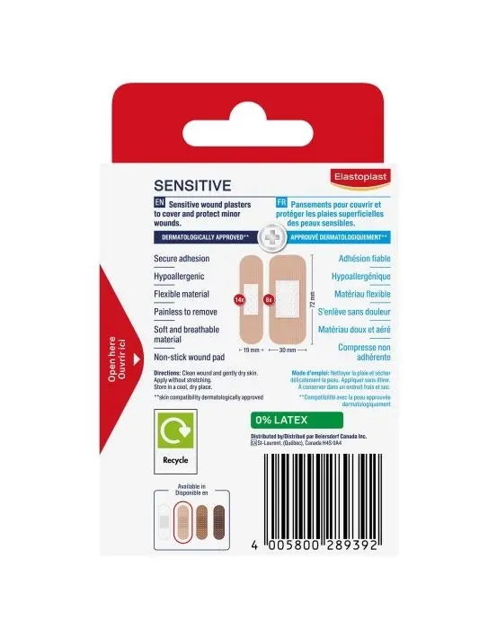 Elastoplast Sensitive Light Skin Tone Plasters 20 Pack