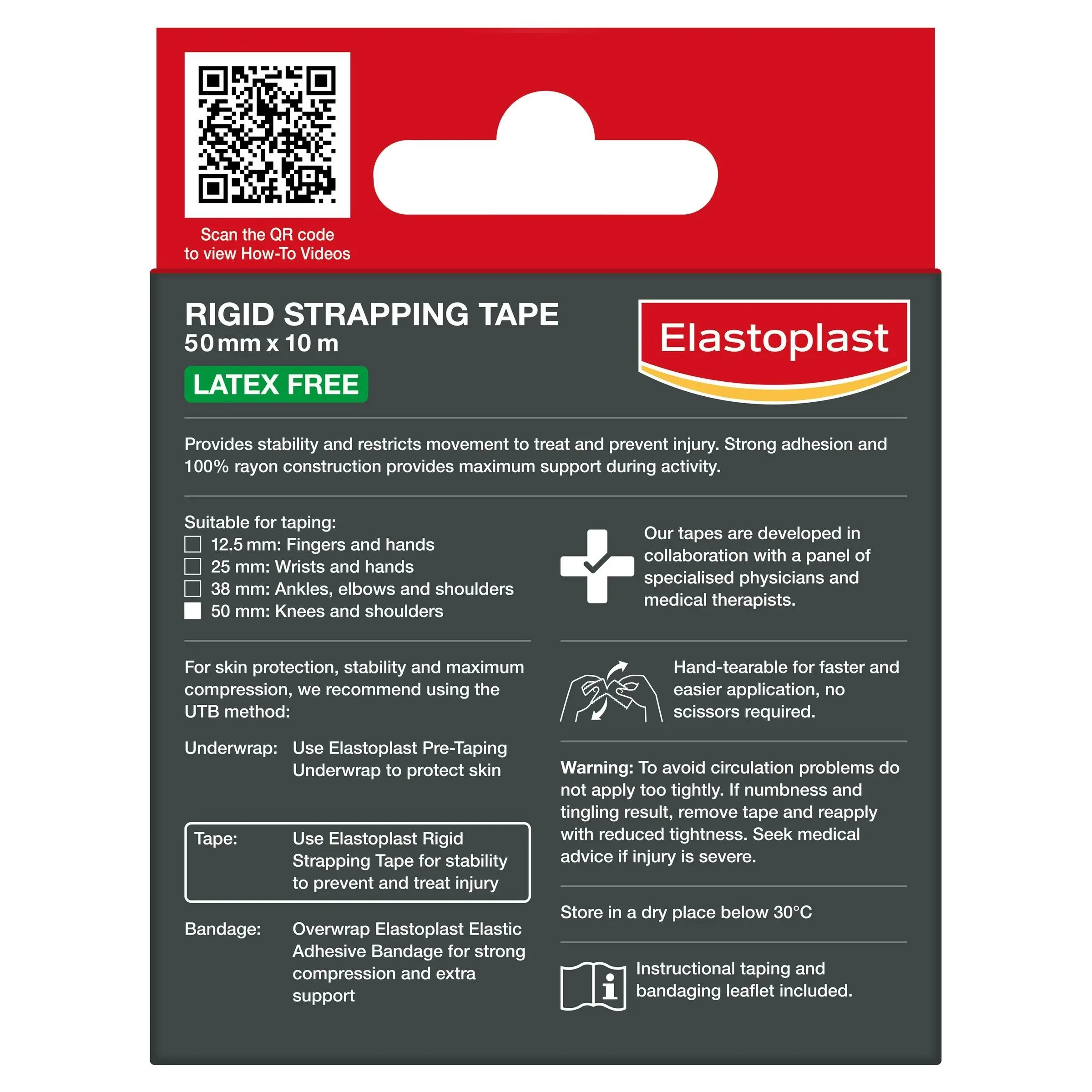 Elastoplast Sport Rigid Strapping Tape 50mm x 10m