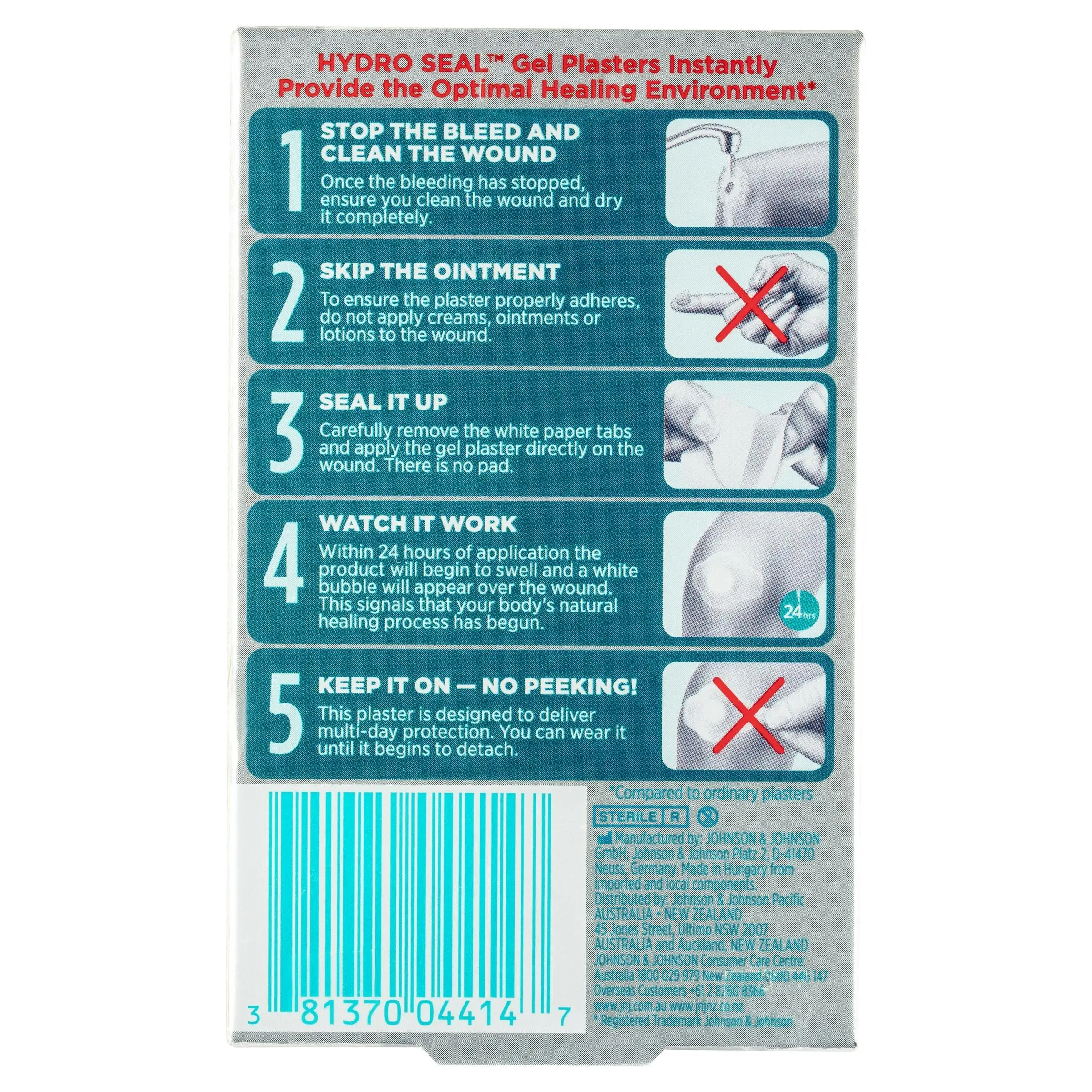 BAND-AID Advanced Healing Hydro Seal Gel Plasters Regular 10 Pack