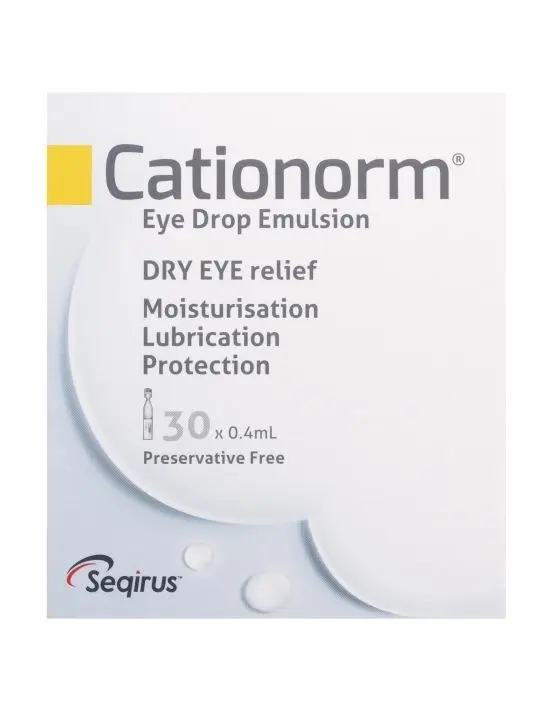 Cationorm Dry Eye Relief Preservative Free 0.4ml x 30 Vials