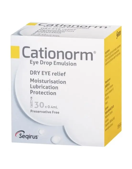 Cationorm Dry Eye Relief Preservative Free 0.4ml x 30 Vials