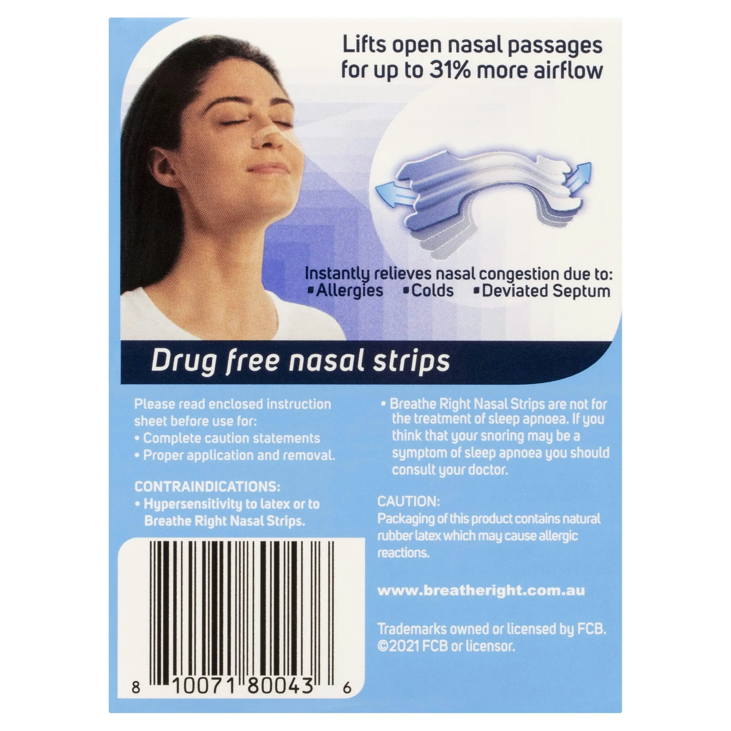 Breathe Right Nasal Strips Clear Large 30 Strips