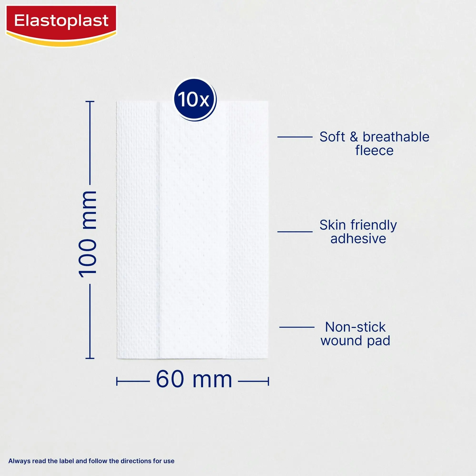 Elastoplast Sensitive 6x10cm Strips 10 Pack