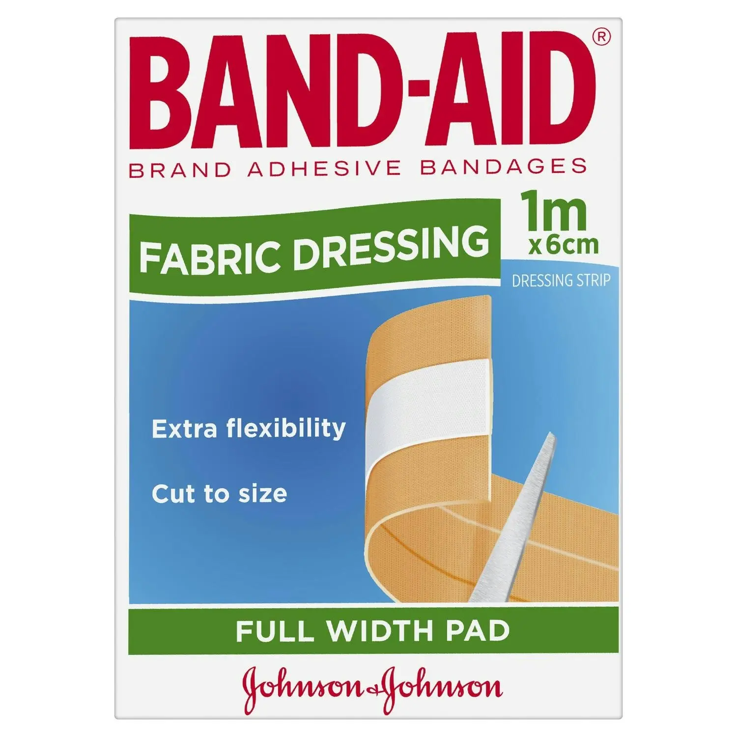 BAND-AID Fabric Dressing Full Width Pad 1m x 6cm