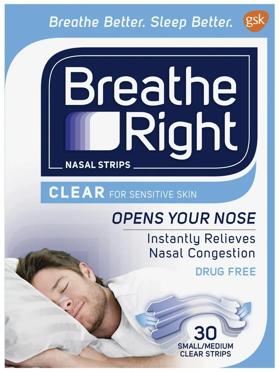 Breathe Right Nasal Strips Clear Regular 30 Strips