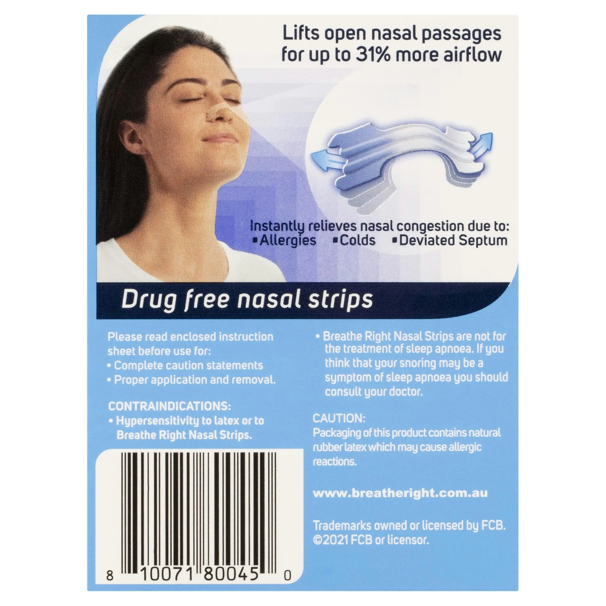 Breathe Right Nasal Strips Clear Regular 30 Strips