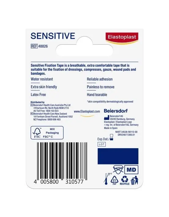 Elastoplast Sensitive Fixation Tape 2.5cm x 9m