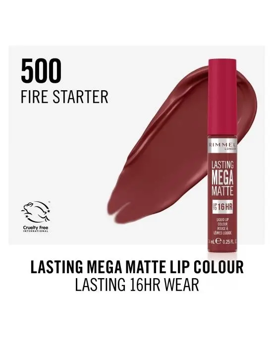 Rimmel Lasting Mega Matte Liquid Lipstick 500 Fire Starter