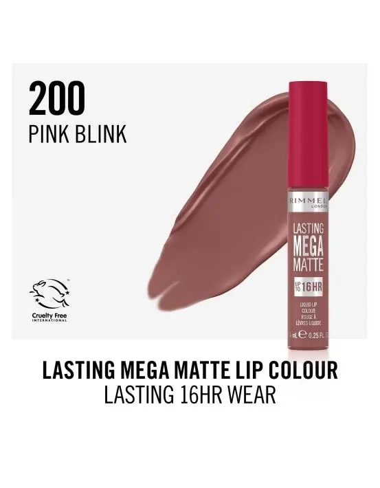 Rimmel Lasting Mega Matte Liquid Lipstick 200 Pink Blink