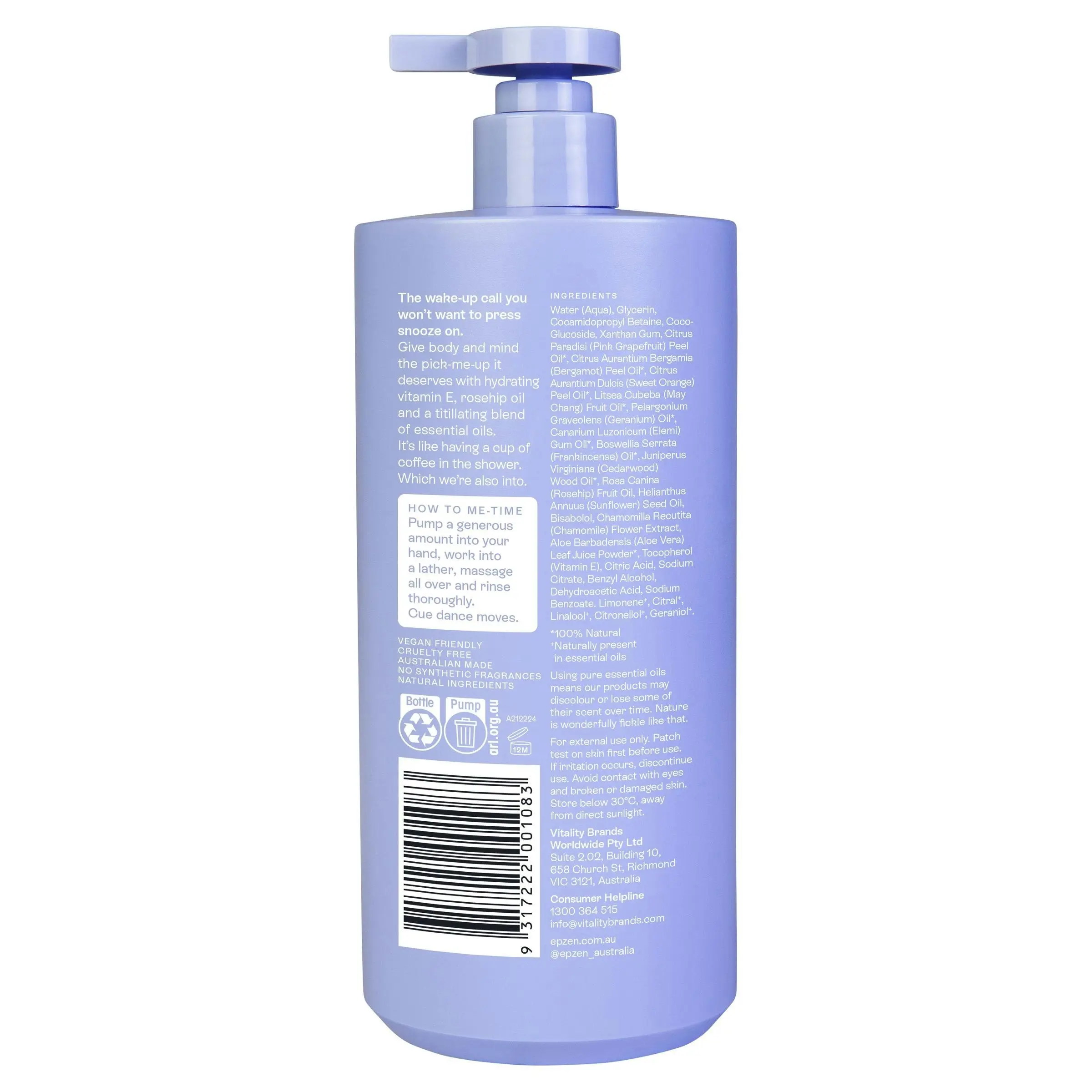 EpZen Awaken Cleanse Invigorating Body Wash 750ml