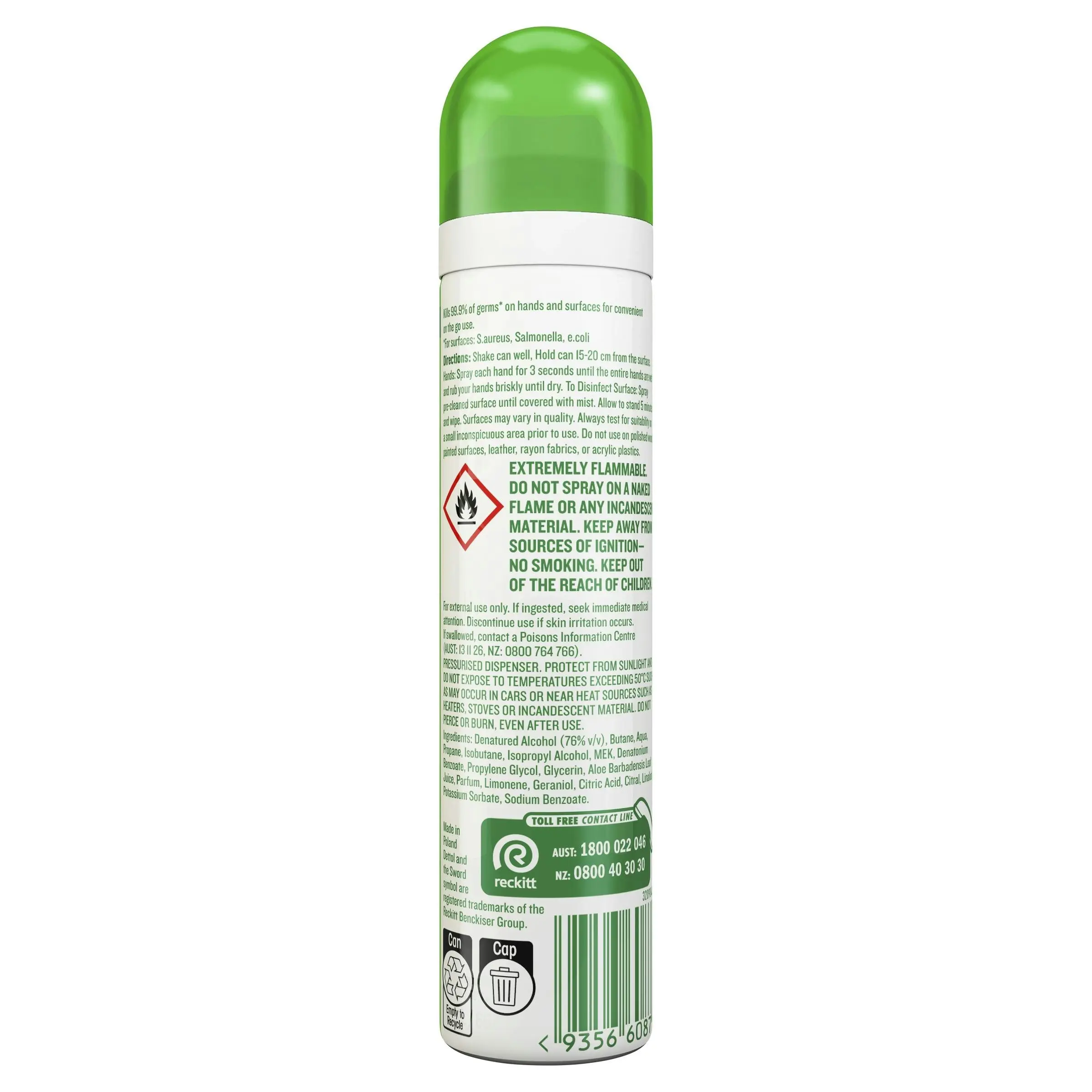 Dettol 2 In 1 Sanitizer Spray With Aloe Vera Extracts 90ml