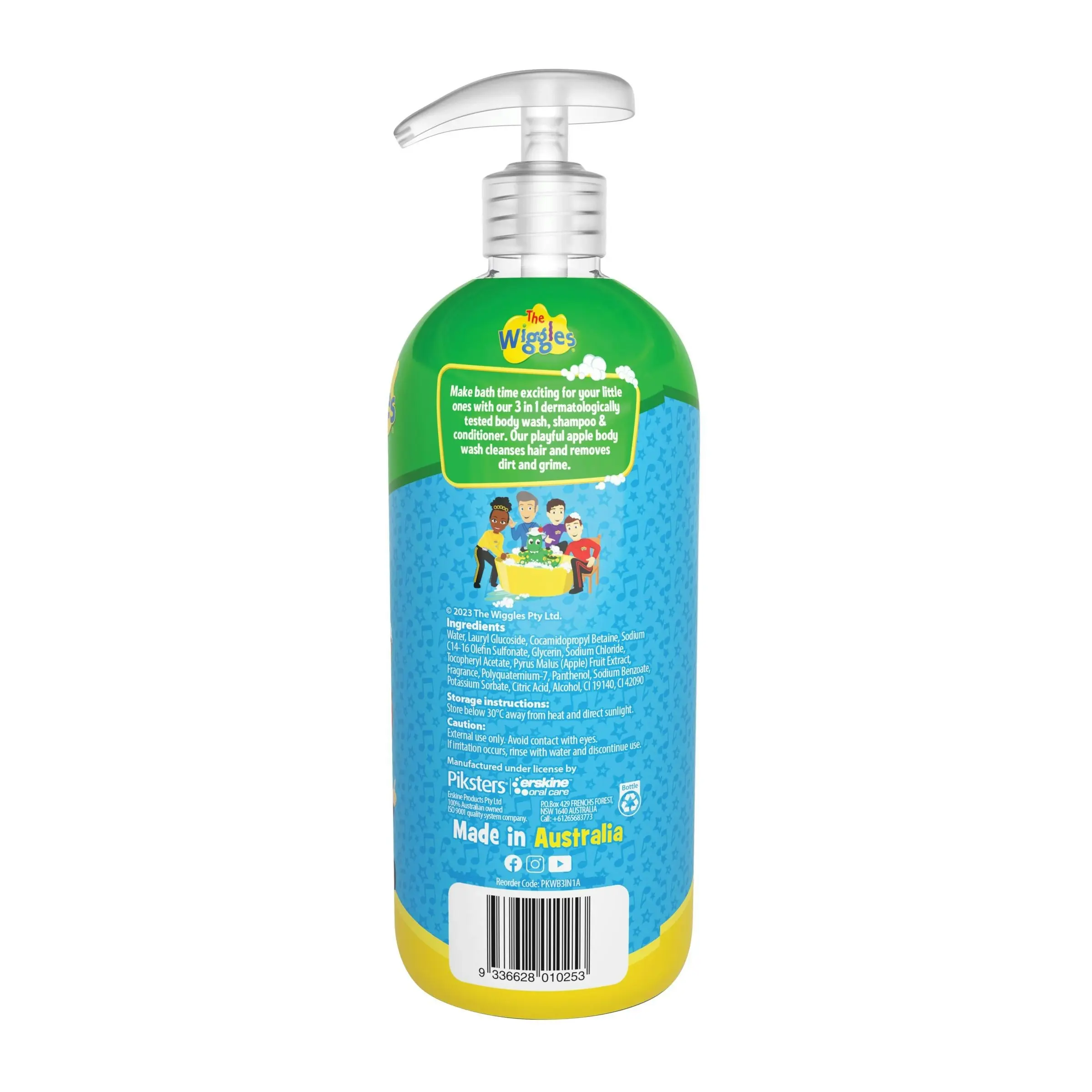 Piksters The Wiggles 3 in 1 Body Wash Apple 750ml