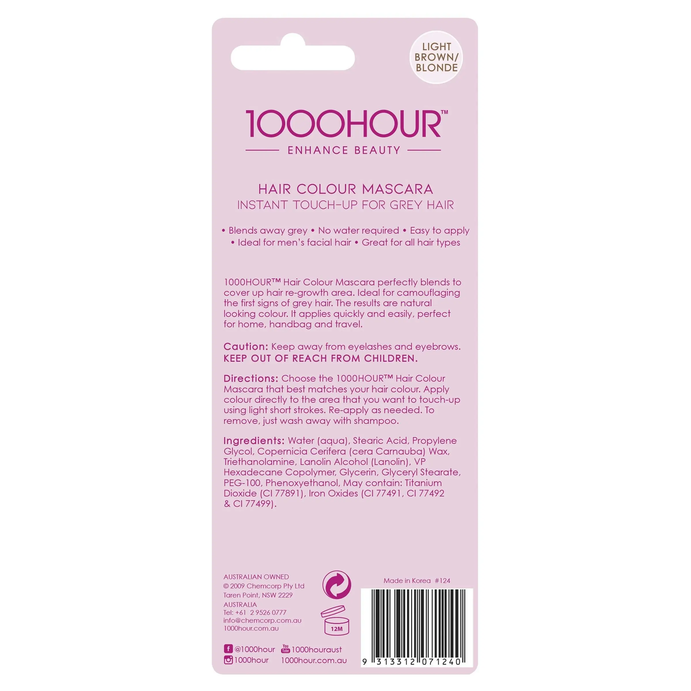 1000 Hour Hair Mascara Light Brown