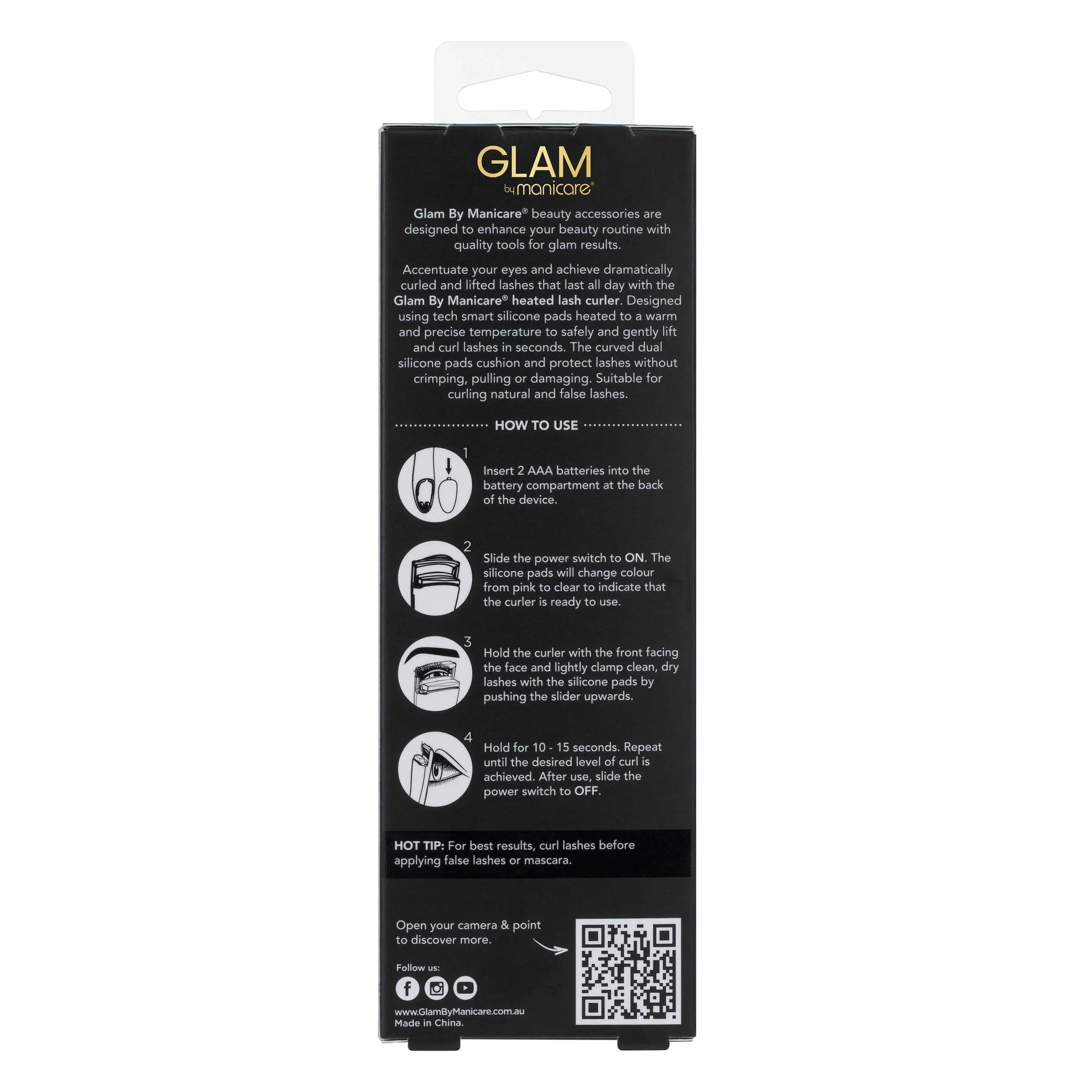 Glam by Manicare Heated Lash Curler