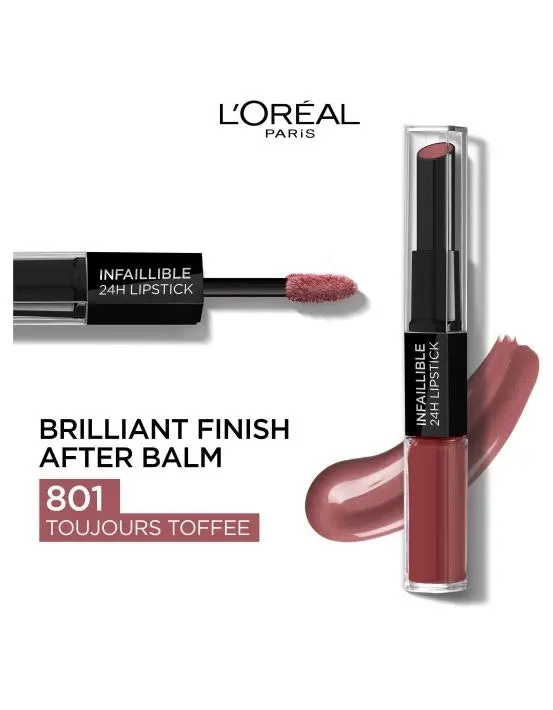 L'Oreal Infallible 2 Step Lip 801 Toujours Toffee