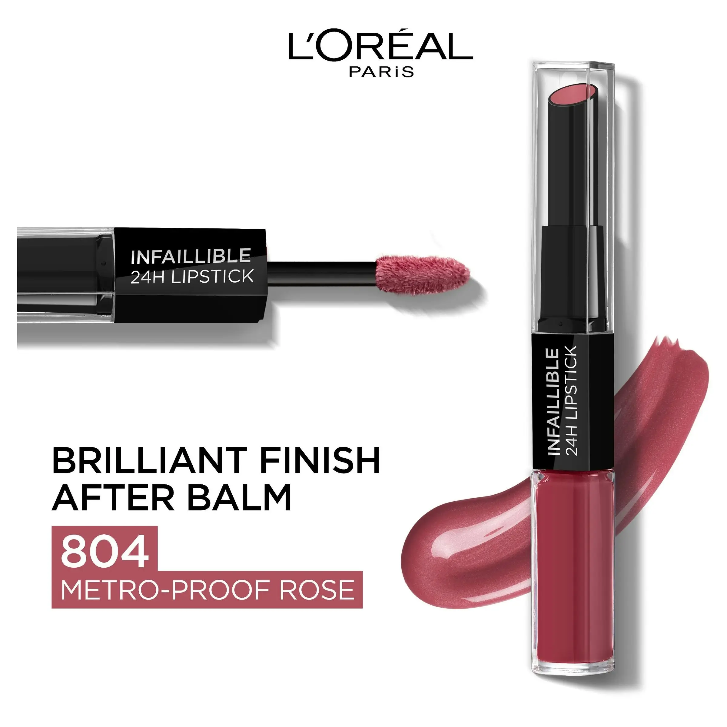 L'Oreal Infallible 2 Step Lip 804 Metro Proof Ros