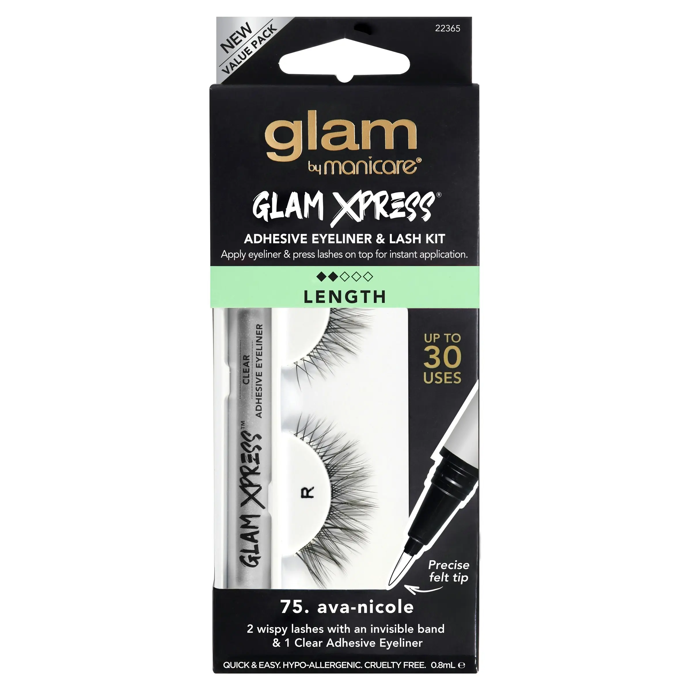 Glam by Manicare 75. Ava - Nicole Glam Xpress® Clear Adhesive Eyeliner & Lash Kit