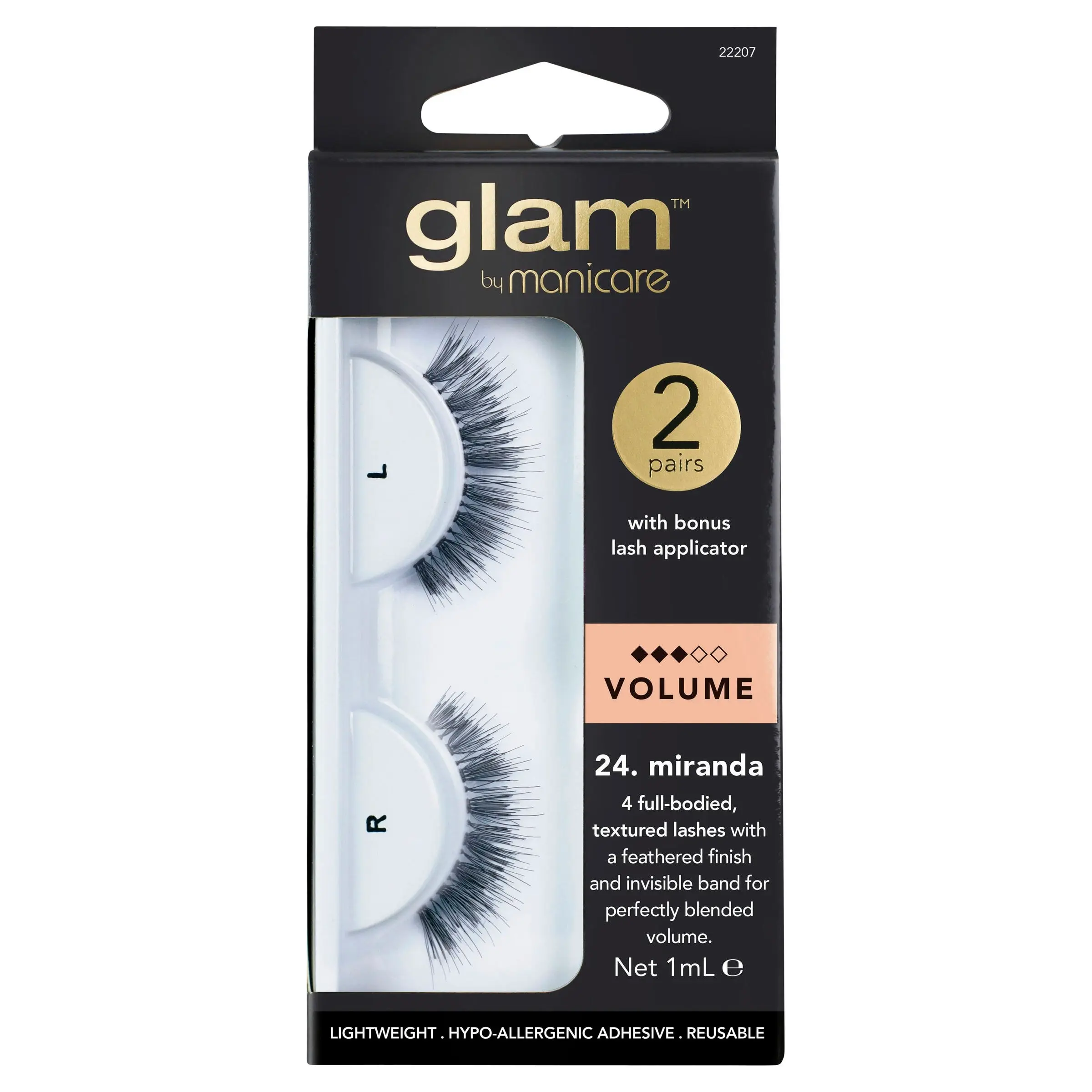 Glam by Manicare 24. Miranda Lashes 2 Pack