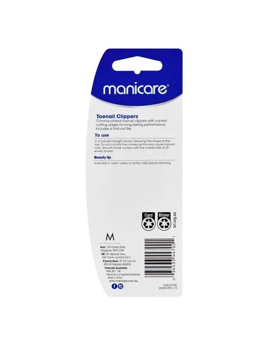 Manicare Toenail Clippers With Nail File 