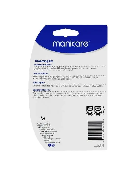 Manicare Manicure and Pedicure Grooming Set 4 Piece 