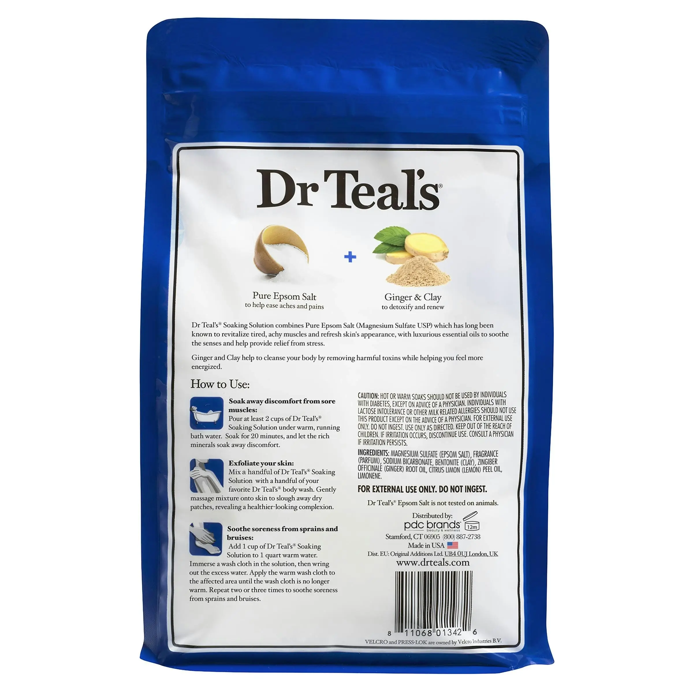 Dr Teal's Epsom Salt Ginger & Clay 1.36kg