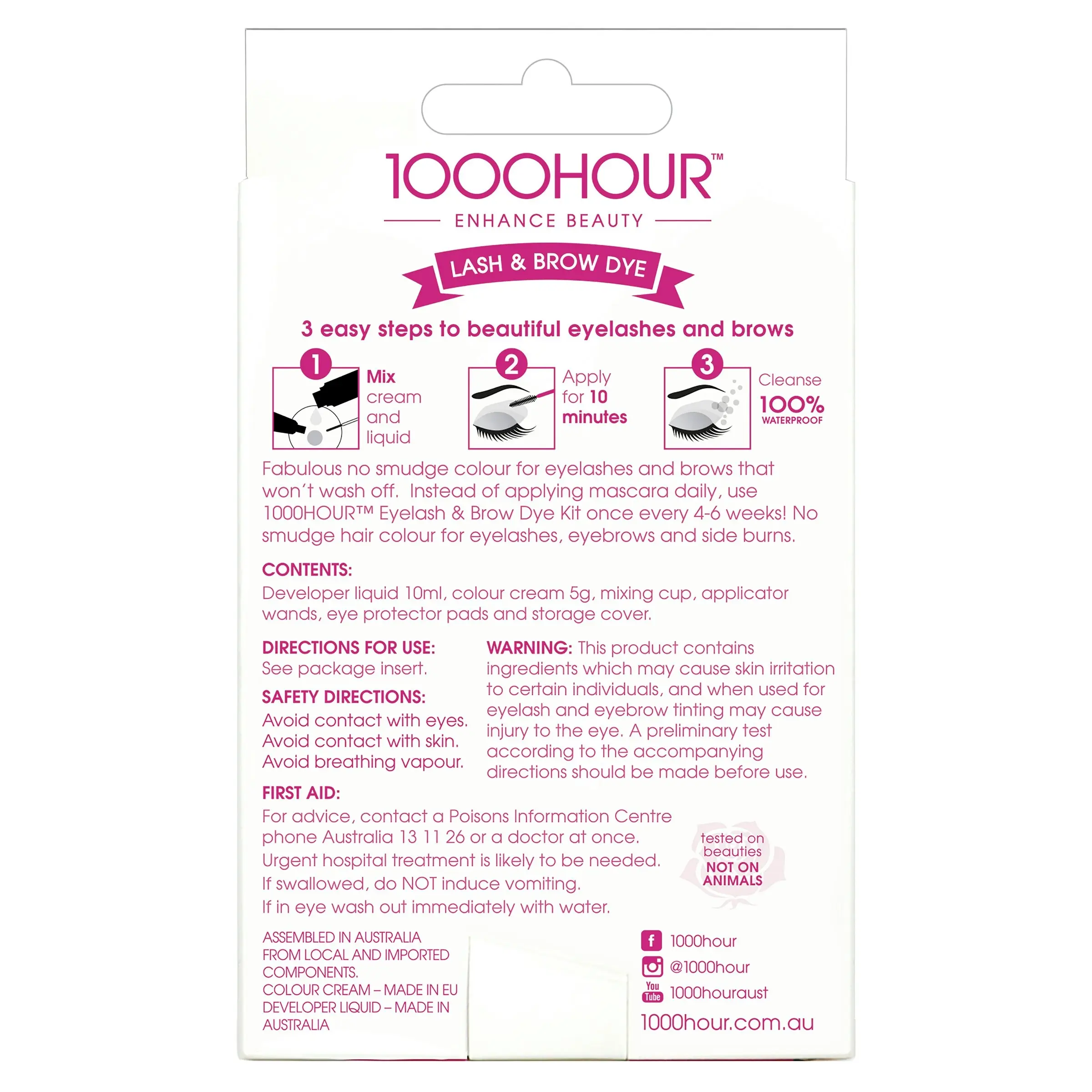 1000 Hour Eyelash & Brow Dye Kit Black