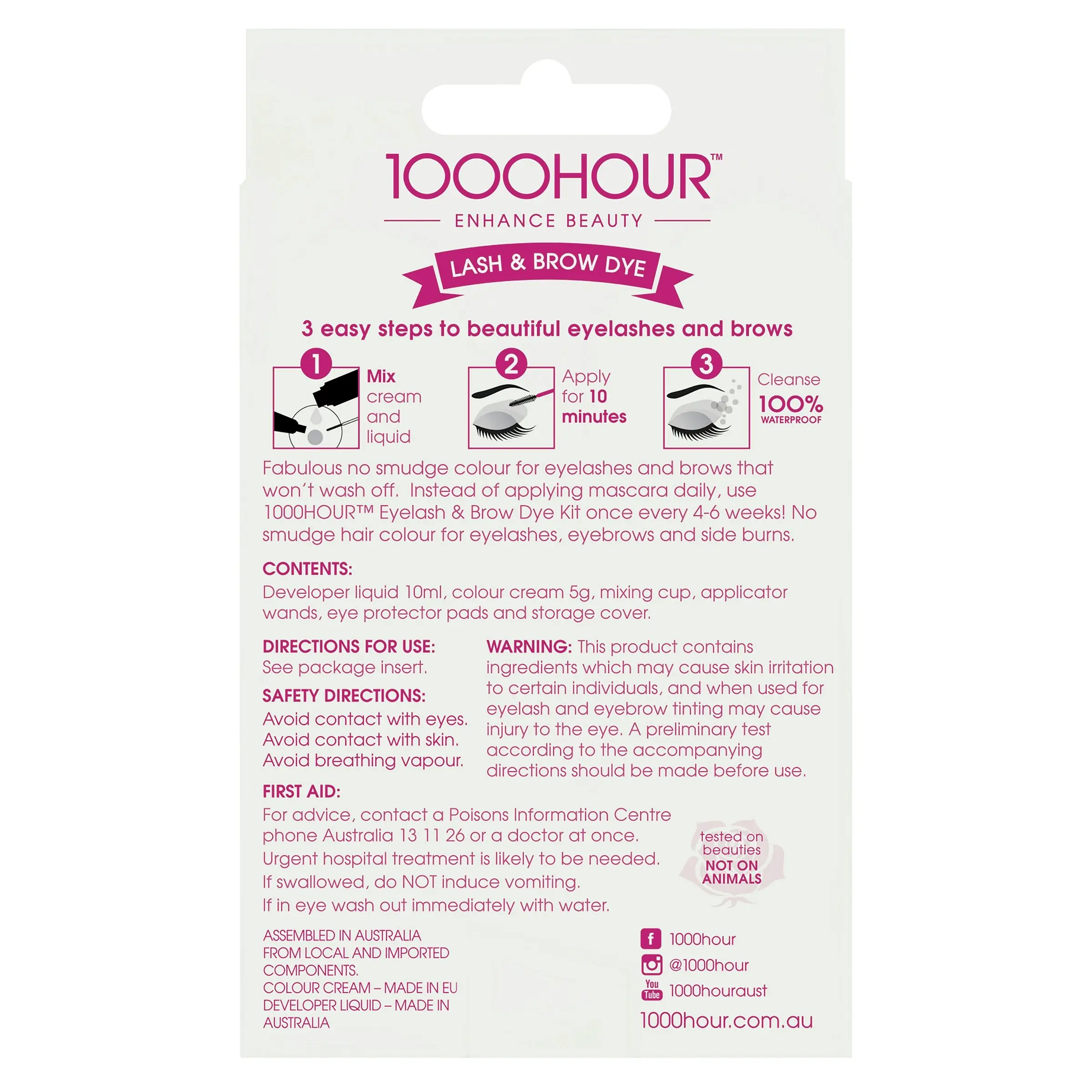 1000 Hour Eyelash & Brow Dye Kit Brown/Black