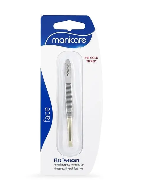 Manicare Gold Tipped Flat Tweezers