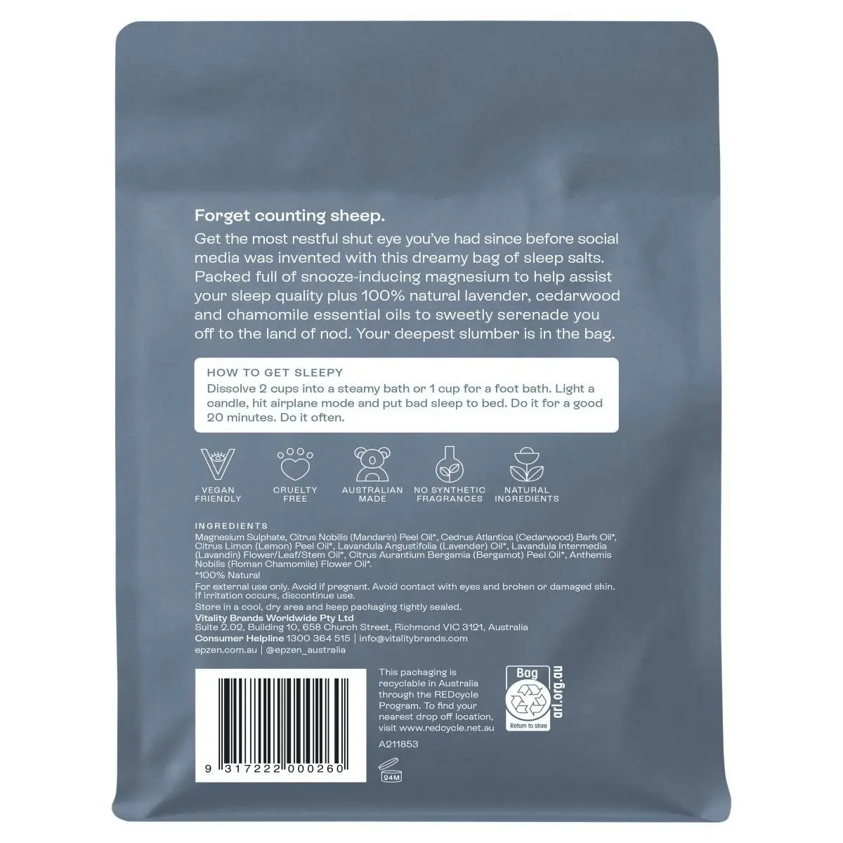 EpZen Sleep Magnesium Bath Crystals 900g