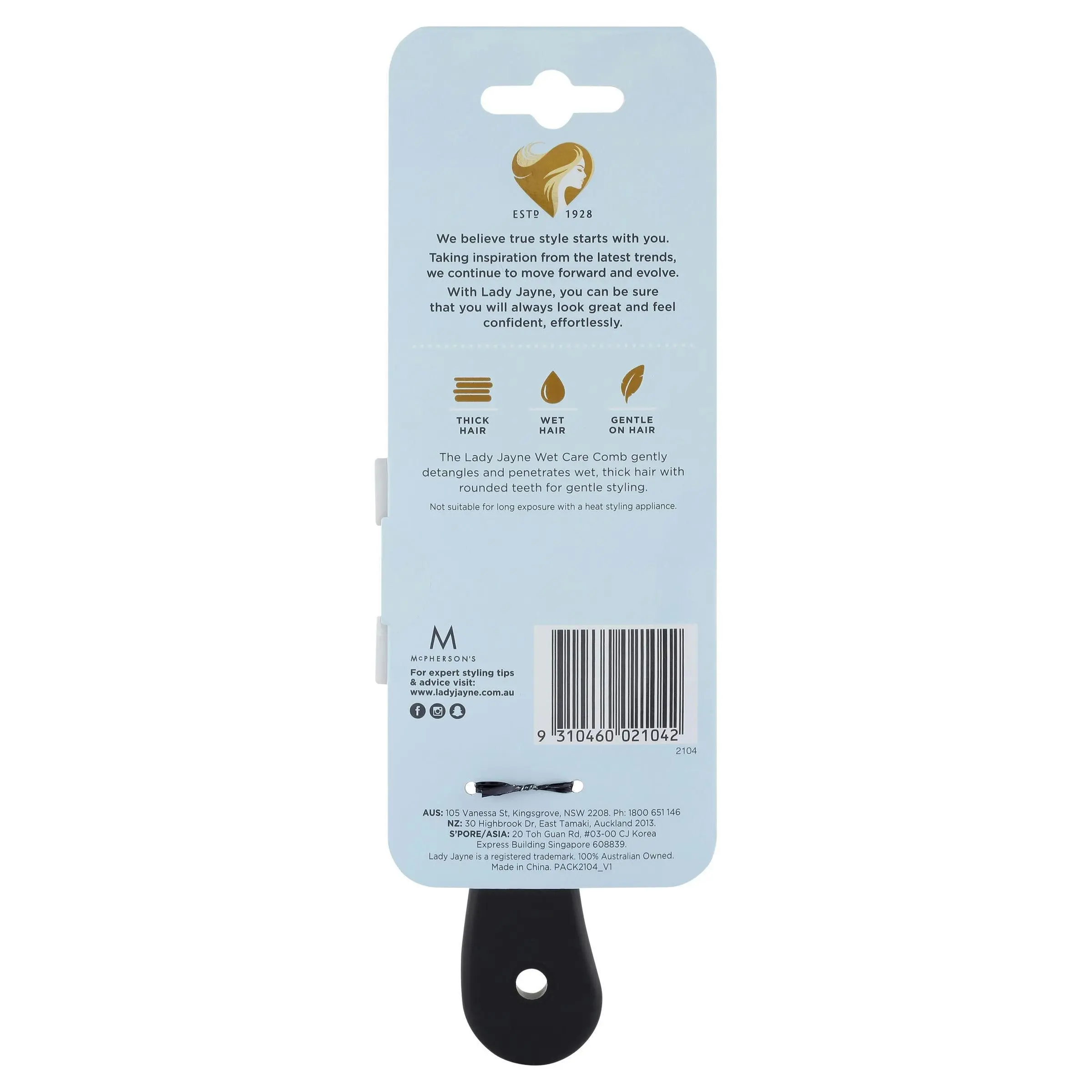 Lady Jayne Sure Grip Wet Care Comb