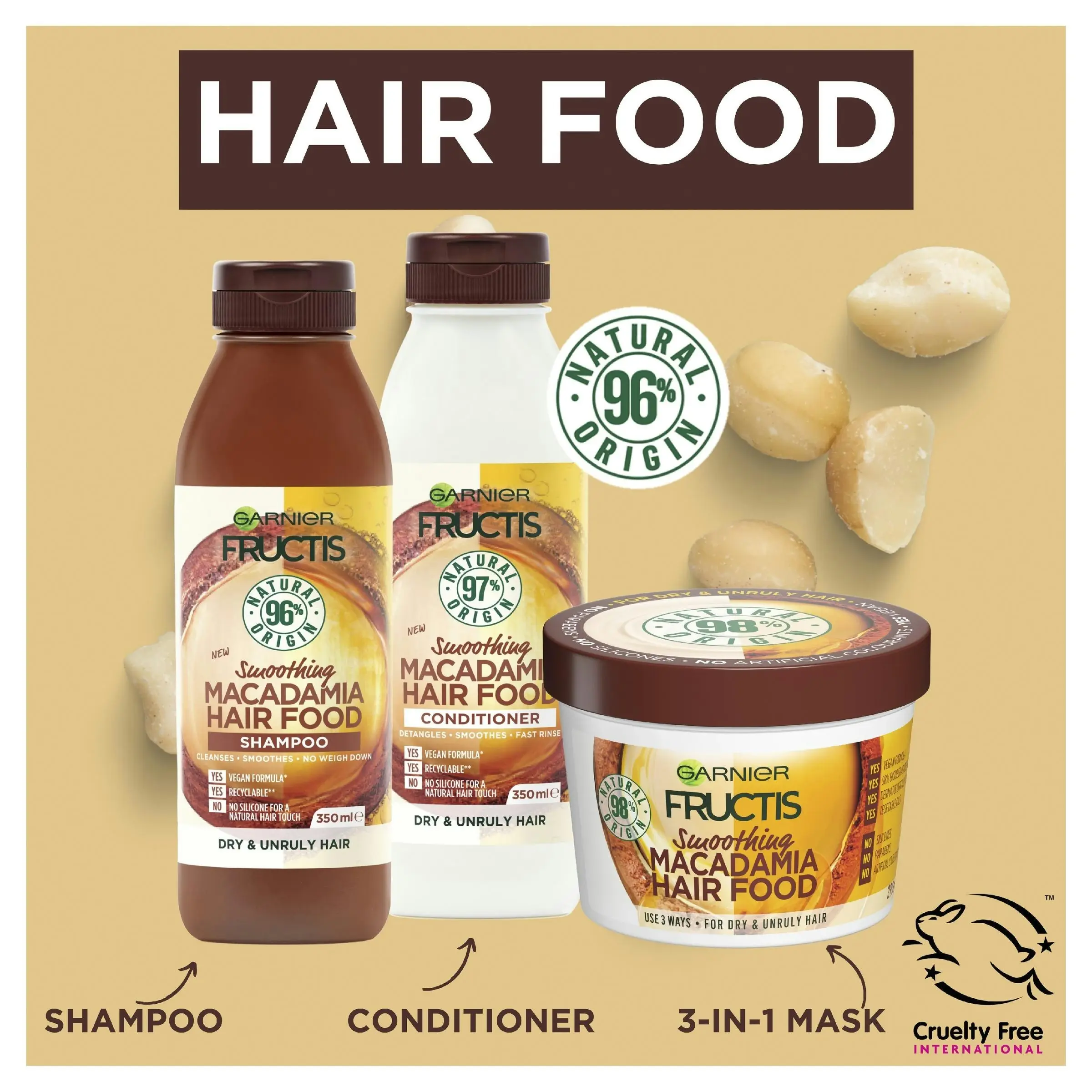 Garnier Fructis Hair Food Macadamia 390mL