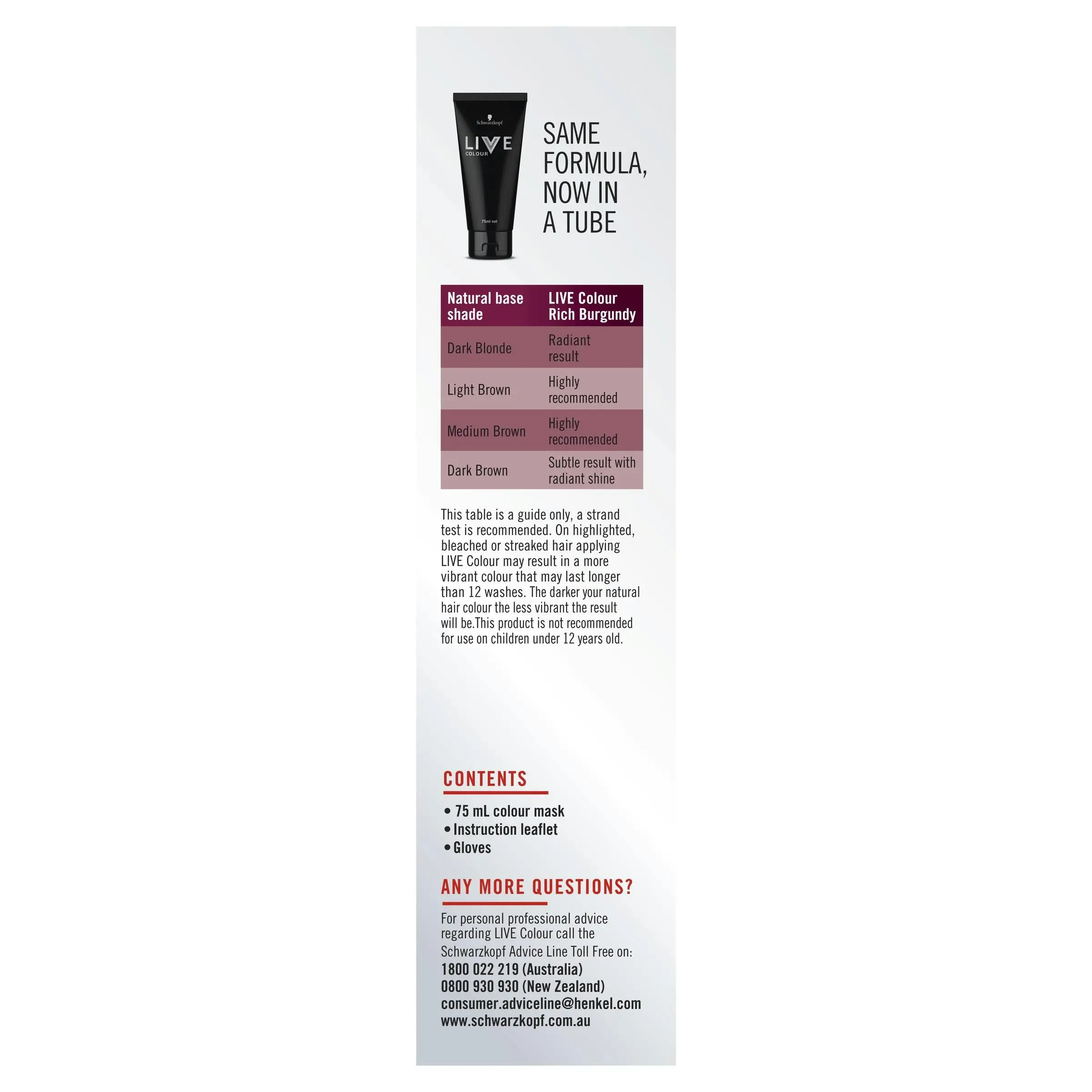 Schwarzkopf Live Colour Rich Burgundy 75ml