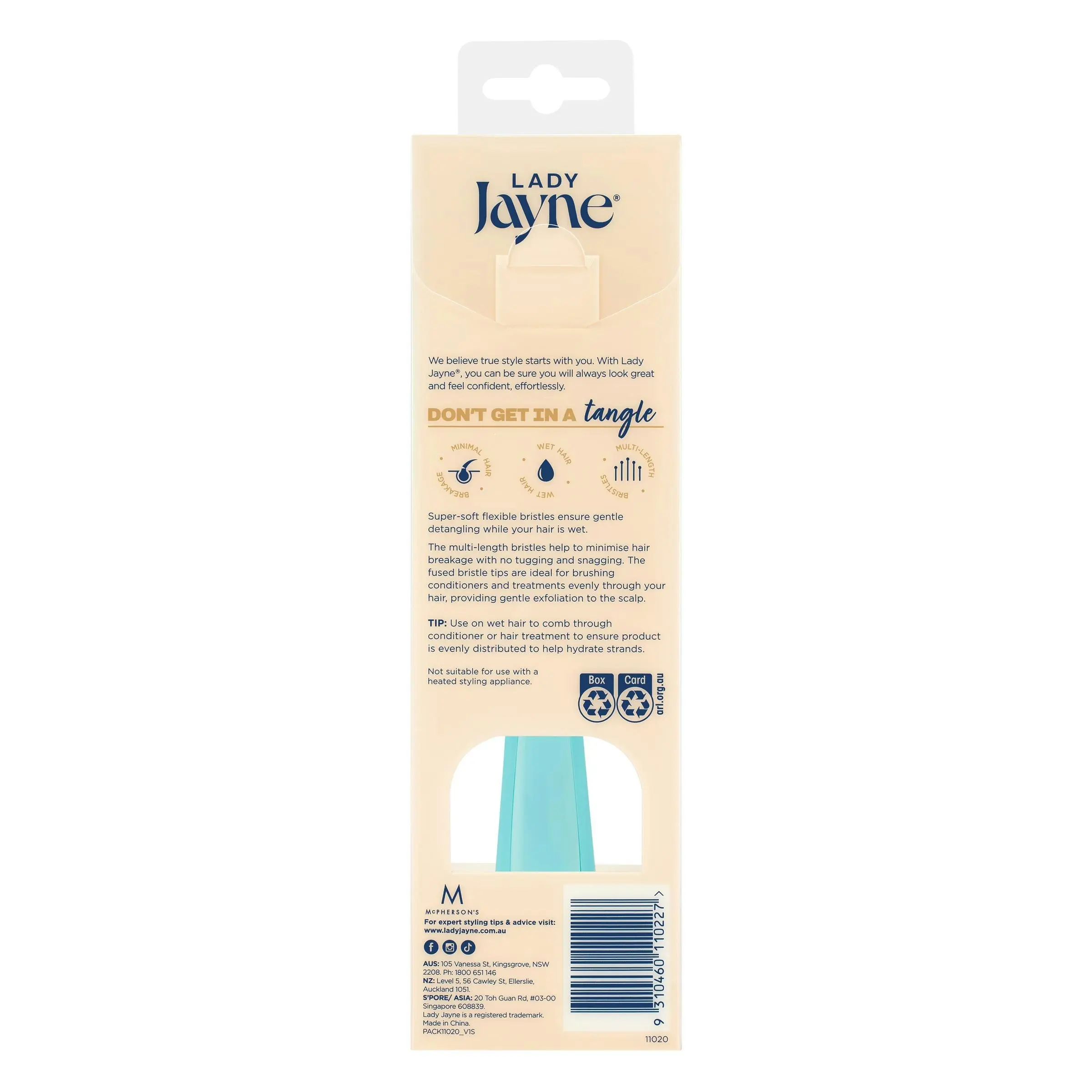 Lady Jayne Tangle Pro Wet Detangling Brush Assorted