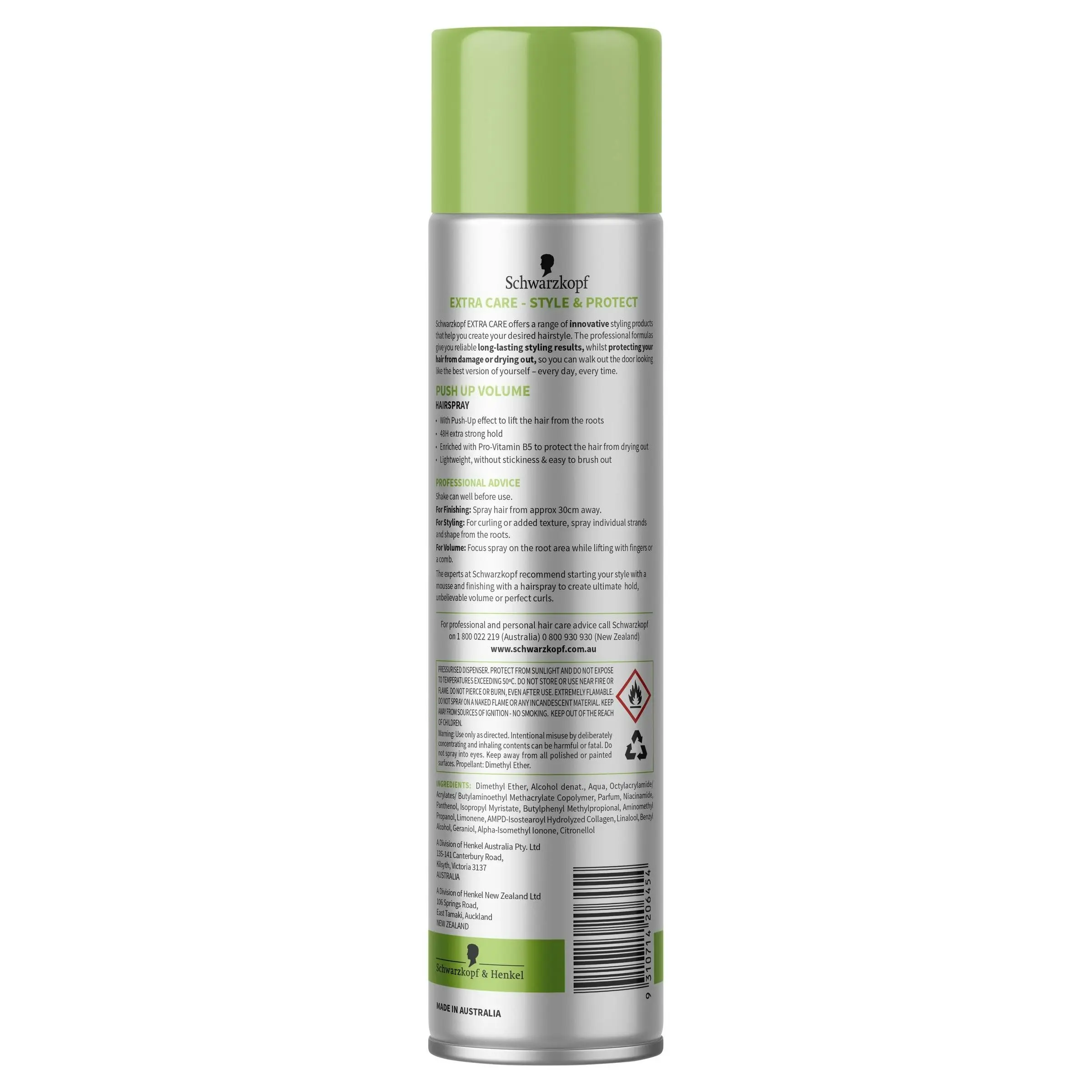 Schwarzkopf Extra Care Push Up Volume Hairspray 250g