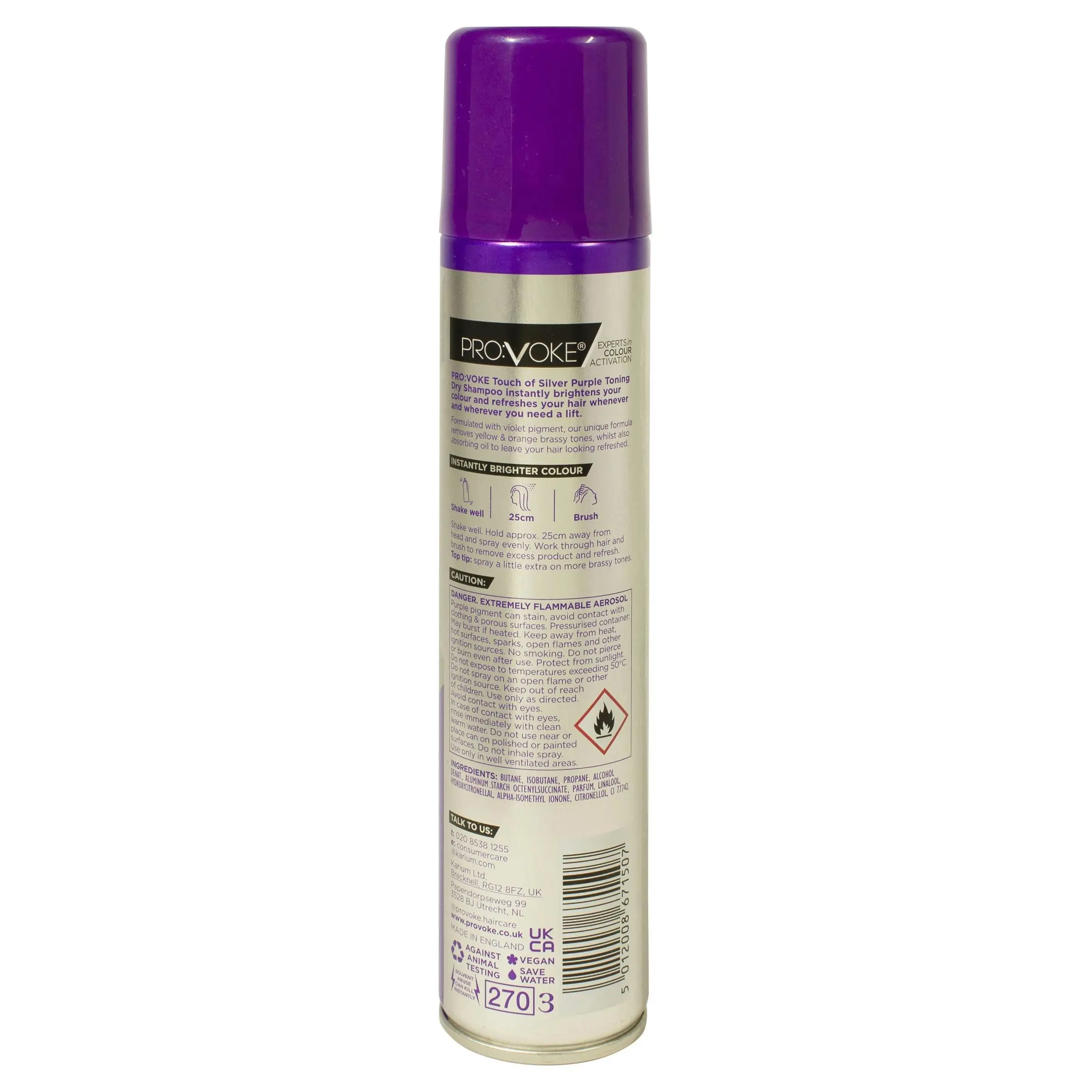 PRO:VOKE Touch Of Silver Purple Toning Dry Shampoo 200ml